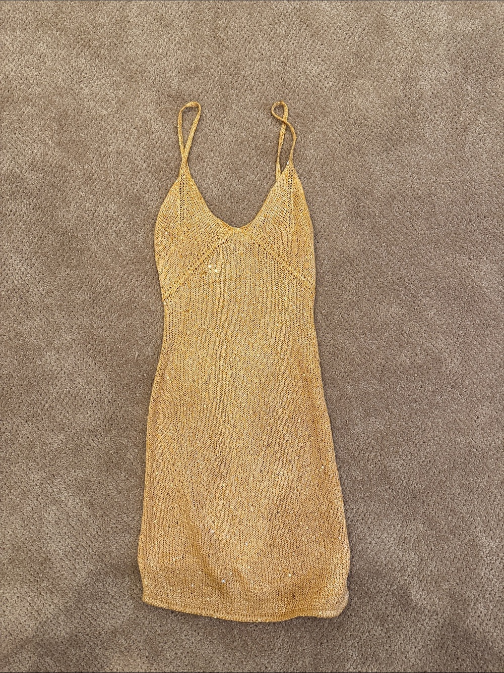 Asta resort Knit Dress in Metallic Gold